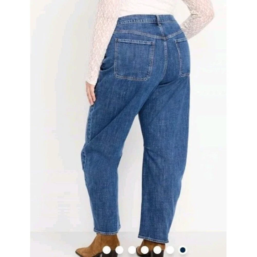 NWT Women's Old Navy High Waist Baggy Barrel Utility Jeans Size 22